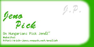 jeno pick business card